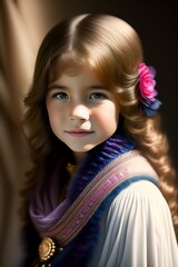 Cute little model girl portrait 