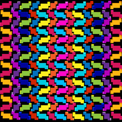 Fondo geométrico abstracto de colores alegres sobre negro 2.