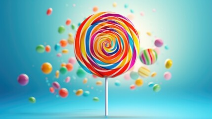 Swirly colorful tasty lollipop candy