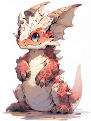 Chibi dragon on white