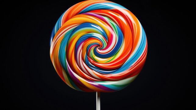 Swirly colorful tasty lollipop candy