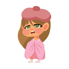 kid sick girl icon
