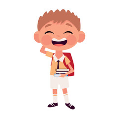 student back to school with books