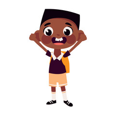 student back to school happily