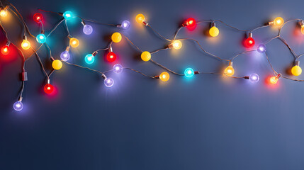 Image of a string of colourful christmas fairy lights