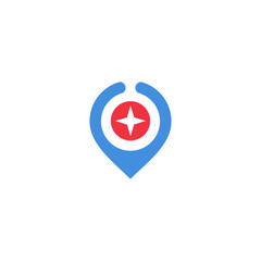 map star logo vector