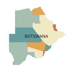 Botswana vector map with administrative divisions