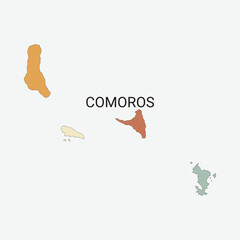 Comoros vector map with administrative divisions