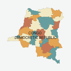 Democratic Republic of the Congo vector map with administrative divisions