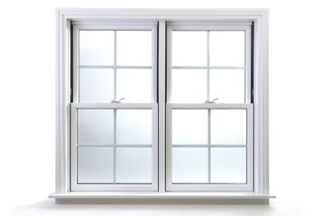 White Double Hung Window Isolated on White Background