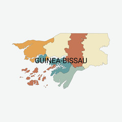 Guinea-Bissau vector map with administrative divisions