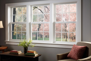 Fototapeta premium Double Hung Window in the Kitchen or Dining Room Interior
