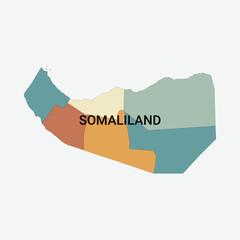 Somaliland vector map with administrative divisions