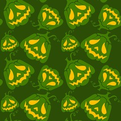 Halloween monsters seamless pumpkins pattern for autumn wrapping paper and fabrics and kids clothes print