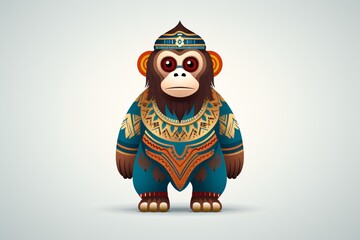Cartoon illustration of a monkey