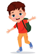 Obraz premium Vector Illustration cute little kids