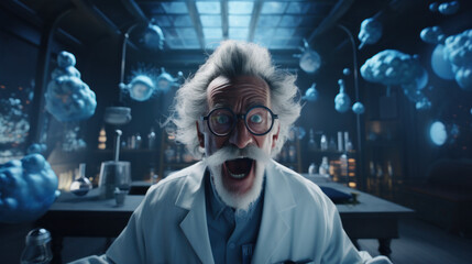 Whimsical Scientist: Unraveling the Antics of a Mad Scientist or Crazy Professor in Their Zany Science Lab