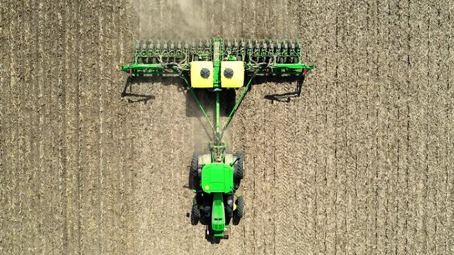 Tractor planting in no-till field