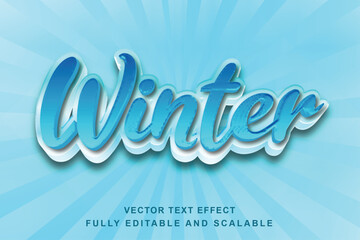 winter 3d text effect