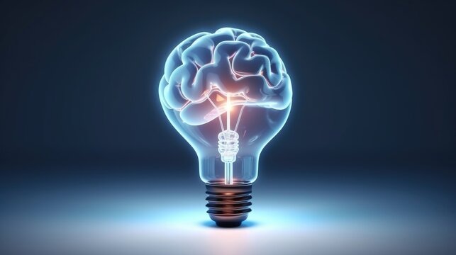 light bulb symbolizing the human brain with ideas