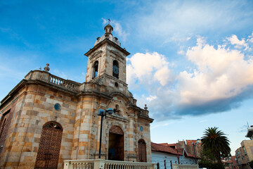 Fototapeta na wymiar San Miguel Arcangel Church located in the Jaime Rook park in the city of Paipa