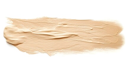 Isolated beige Brush Stroke on a white Background. Acrylic Paint Texture with Copy Space 
