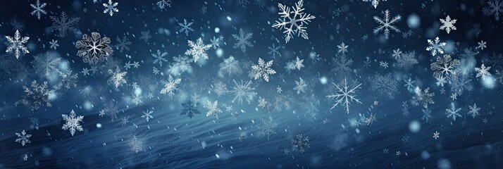 Fototapeta na wymiar Close-up image of falling snowflakes.