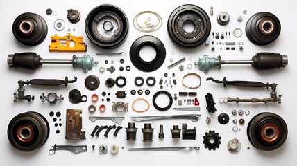 car parts and parts of car engine