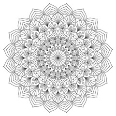 Mandala Ausmalbild mit transparentem Hintergrund 
