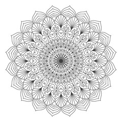 Mandala Ausmalbild mit transparentem Hintergrund 