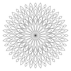 Mandala Ausmalbild mit transparentem Hintergrund 