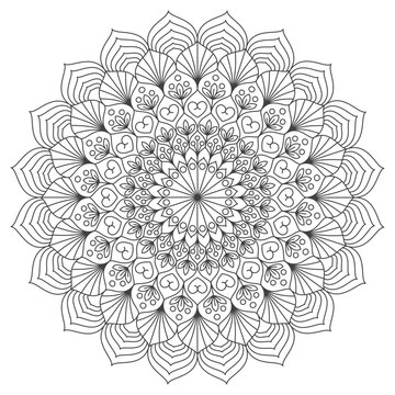 Mandala Ausmalbild mit transparentem Hintergrund 
