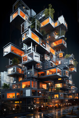 futuristic urban city design - cyberpunk concept - generative AI