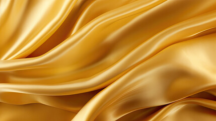 Fototapeta premium Schön drapierter goldener Satin-Stoff.