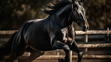 Horse running in a field