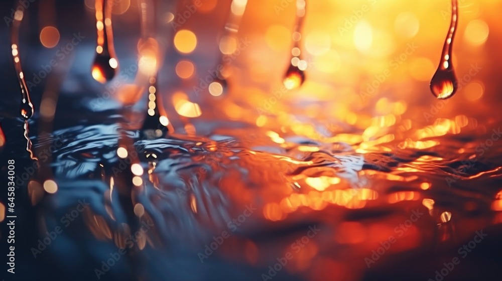 Poster witness the interplay of light and water in this abstract scene, as shimmering reflections and casca