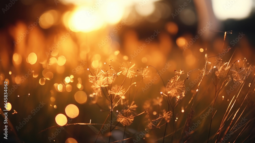 Poster sunset bokeh experience the warm hues of a breathtaking sunset transformed into stunning bokeh patte