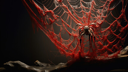 Discover the hidden architecture of a spiders nest as it weaves intricate silk threads, creating a complex network to ensnare its unsuspecting prey.