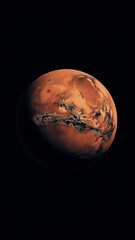 Planet mars in deep space, background banner or wallpaper poster style