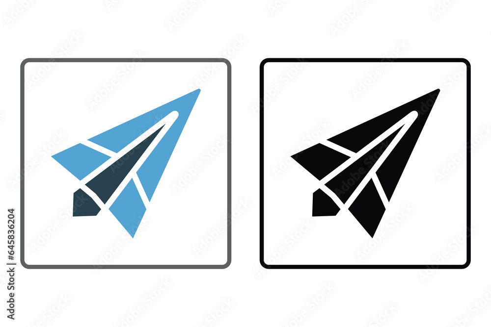 Poster paper plane icon. icon related to communication. suitable for web site design, app, user interfaces.