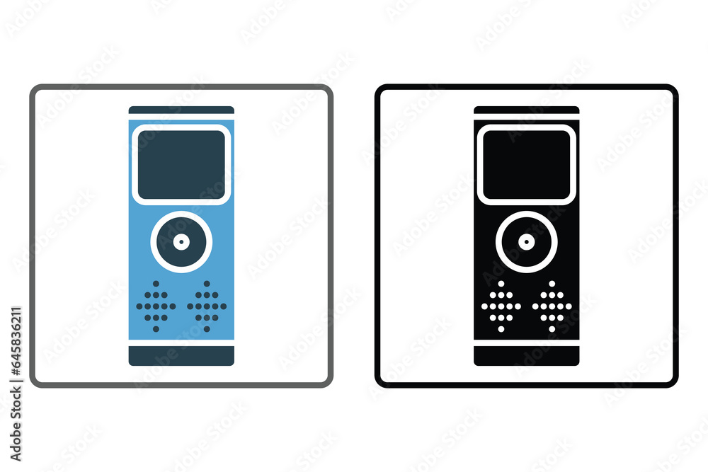 Poster dictaphone icon. icon related to communication. suitable for web site design, app, user interfaces. 
