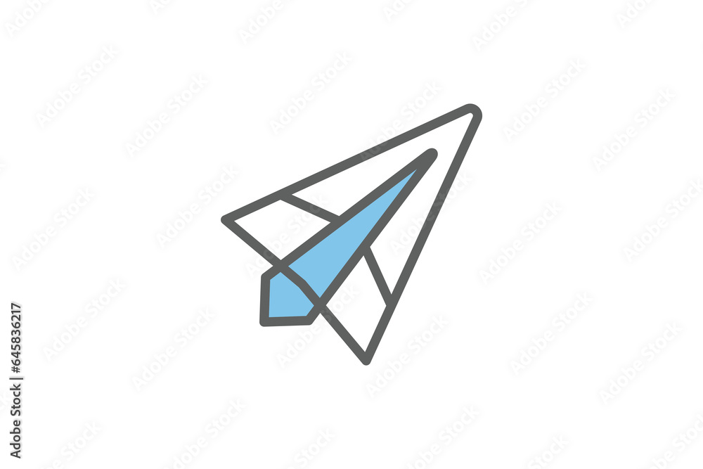 Poster paper plane icon. icon related to communication. suitable for web site design, app, user interfaces.