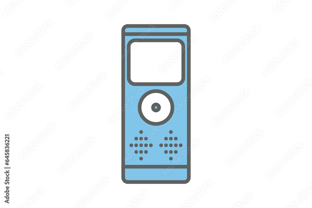 Poster dictaphone icon. icon related to communication. suitable for web site design, app, user interfaces. 