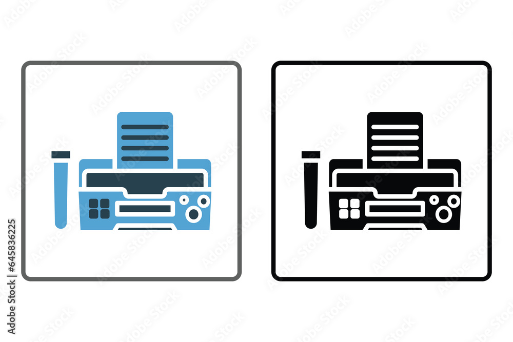 Poster Fax Machine, Icon. Icon related to Communication. Suitable for web site design, app, user interfaces. Solid icon style. Simple vector design editable