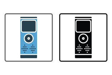 Dictaphone Icon. Icon related to Communication. Suitable for web site design, app, user interfaces. Solid icon style. Simple vector design editable