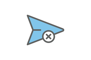 Fail Message Icon. Icon related to Communication. Suitable for web site design, app, user interfaces. Flat line icon style. Simple vector design editable