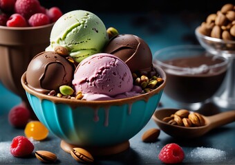 a strawberry ice cream sundae with chocolate syrup 