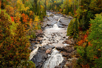 Water falls and water stream in Autumn Scenes