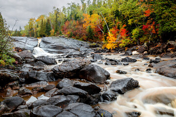 Water falls and water stream in Autumn Scenes