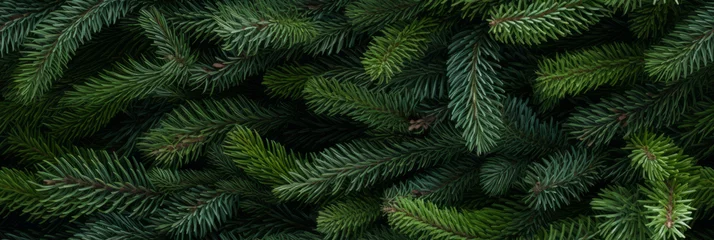 Foto op Canvas Christmas tree fir branch festive seamless background pattern © ink drop